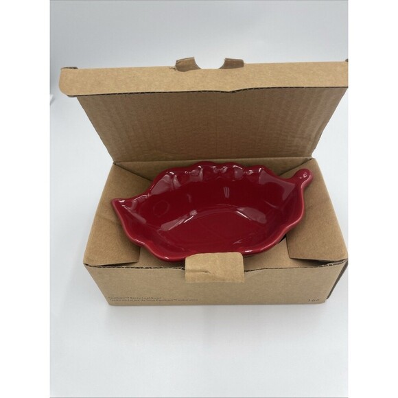 A Princess House Exclusive Pavillion Leaf Dish Bowl Ceramic Berry - Picture 6 of 6